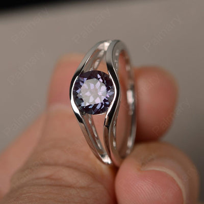 Half Bezel Setting Alexandrite Rings - Palmary