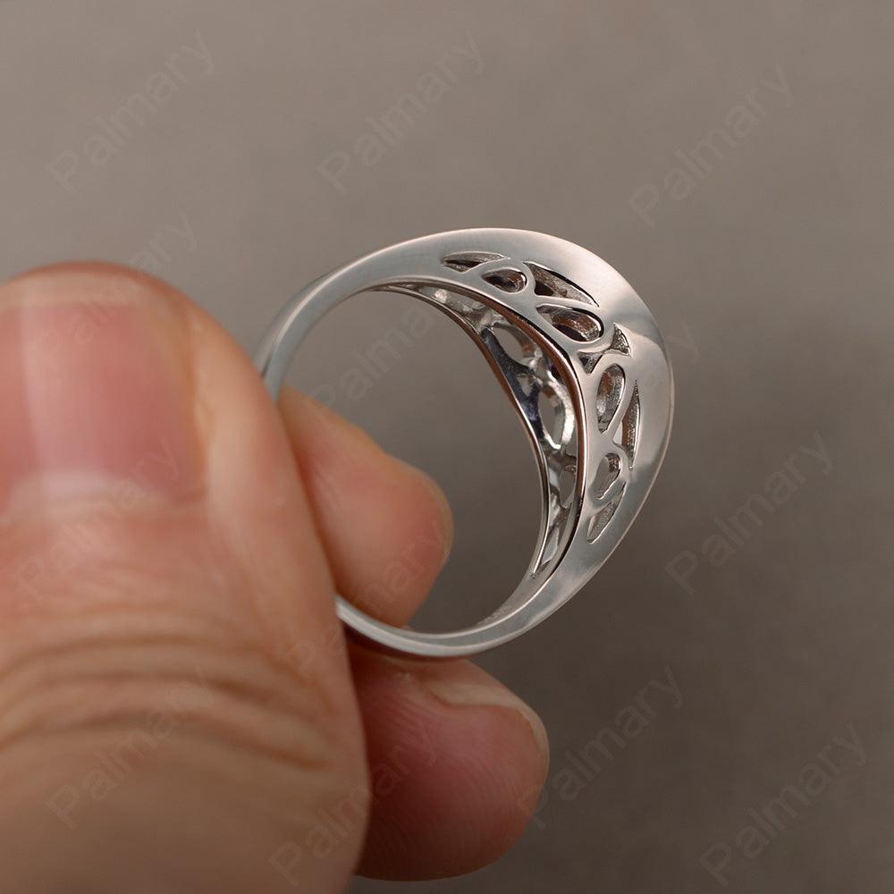 Half Bezel Setting Alexandrite Rings - Palmary