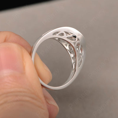 Half Bezel Setting Green Amethyst Rings - Palmary