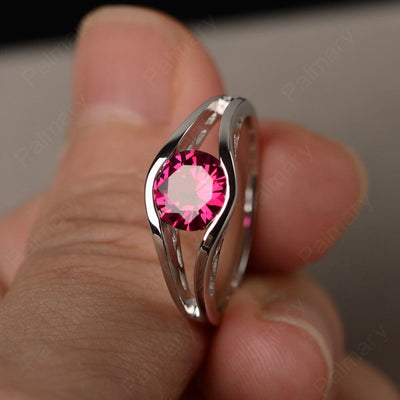 Half Bezel Setting Ruby Rings - Palmary
