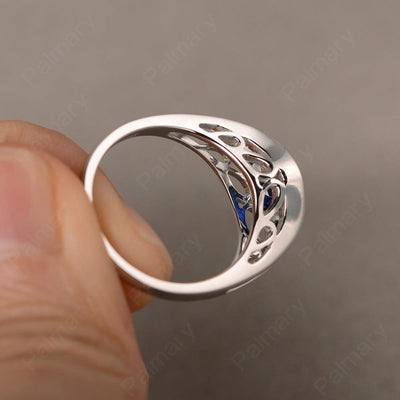 Half Bezel Setting Sapphire Rings - Palmary