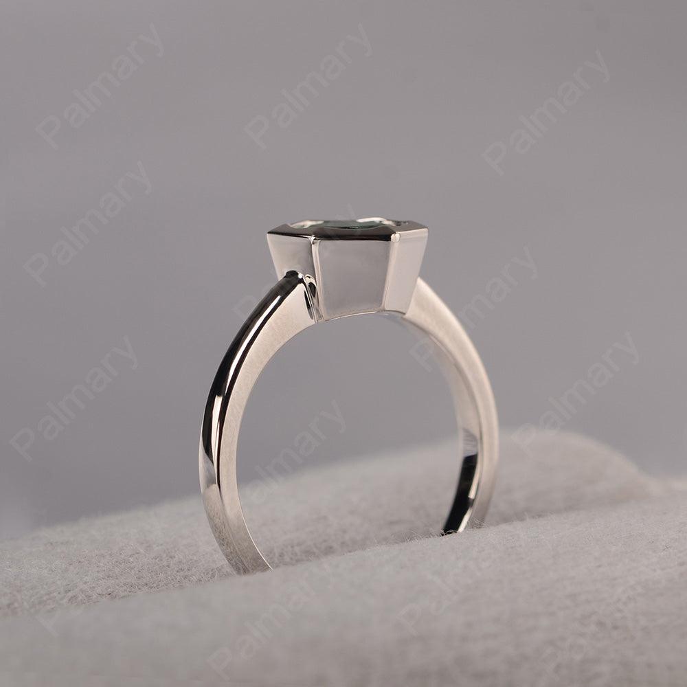 Bezel Setting Hexagon Emerald Solitaire Ring - Palmary