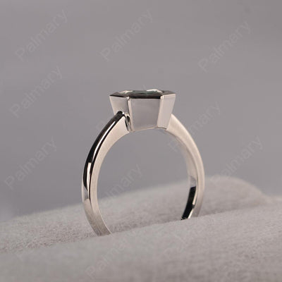 Bezel Setting Hexagon Emerald Solitaire Ring - Palmary