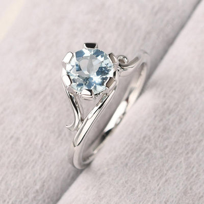 Vintage Aquamarine Engagement Ring - Palmary