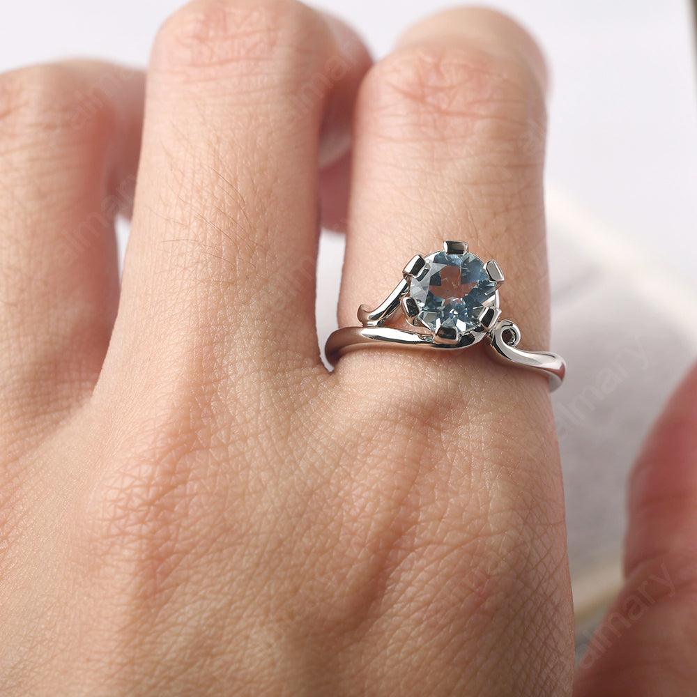 Vintage Aquamarine Engagement Ring - Palmary