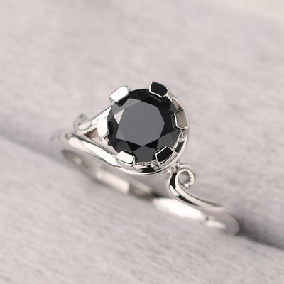 Vintage Black Spinel Engagement Ring - Palmary