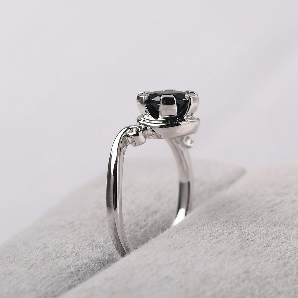 Vintage Black Spinel Engagement Ring - Palmary