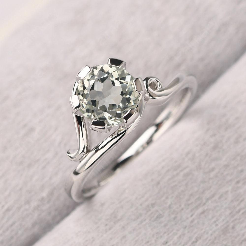 Vintage Green Amethyst Engagement Ring - Palmary