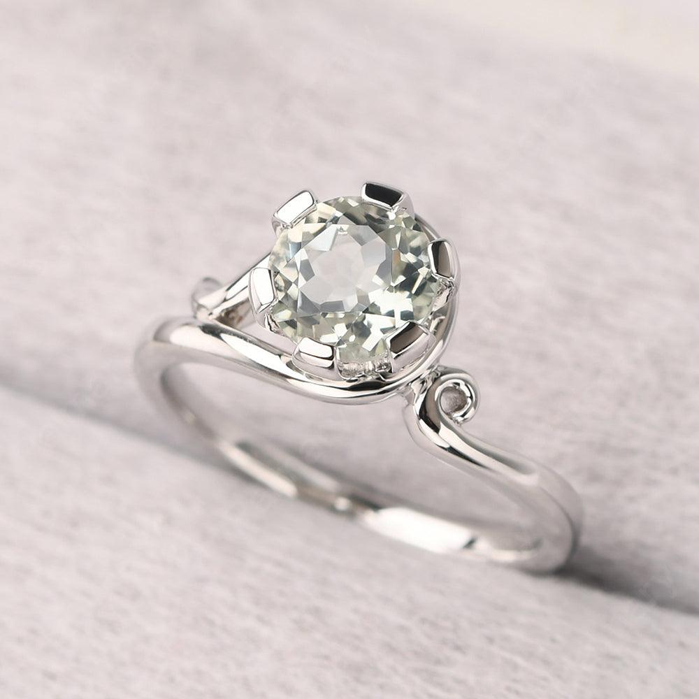 Vintage Green Amethyst Engagement Ring - Palmary