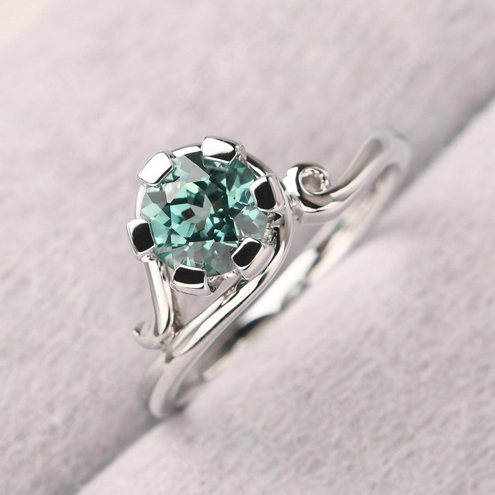 Vintage Green Sapphire Engagement Ring - Palmary