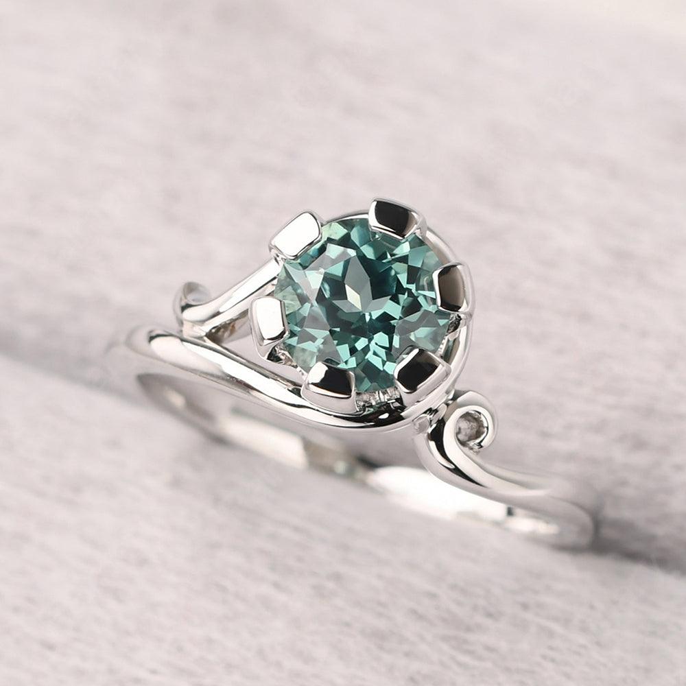 Vintage Green Sapphire Engagement Ring - Palmary