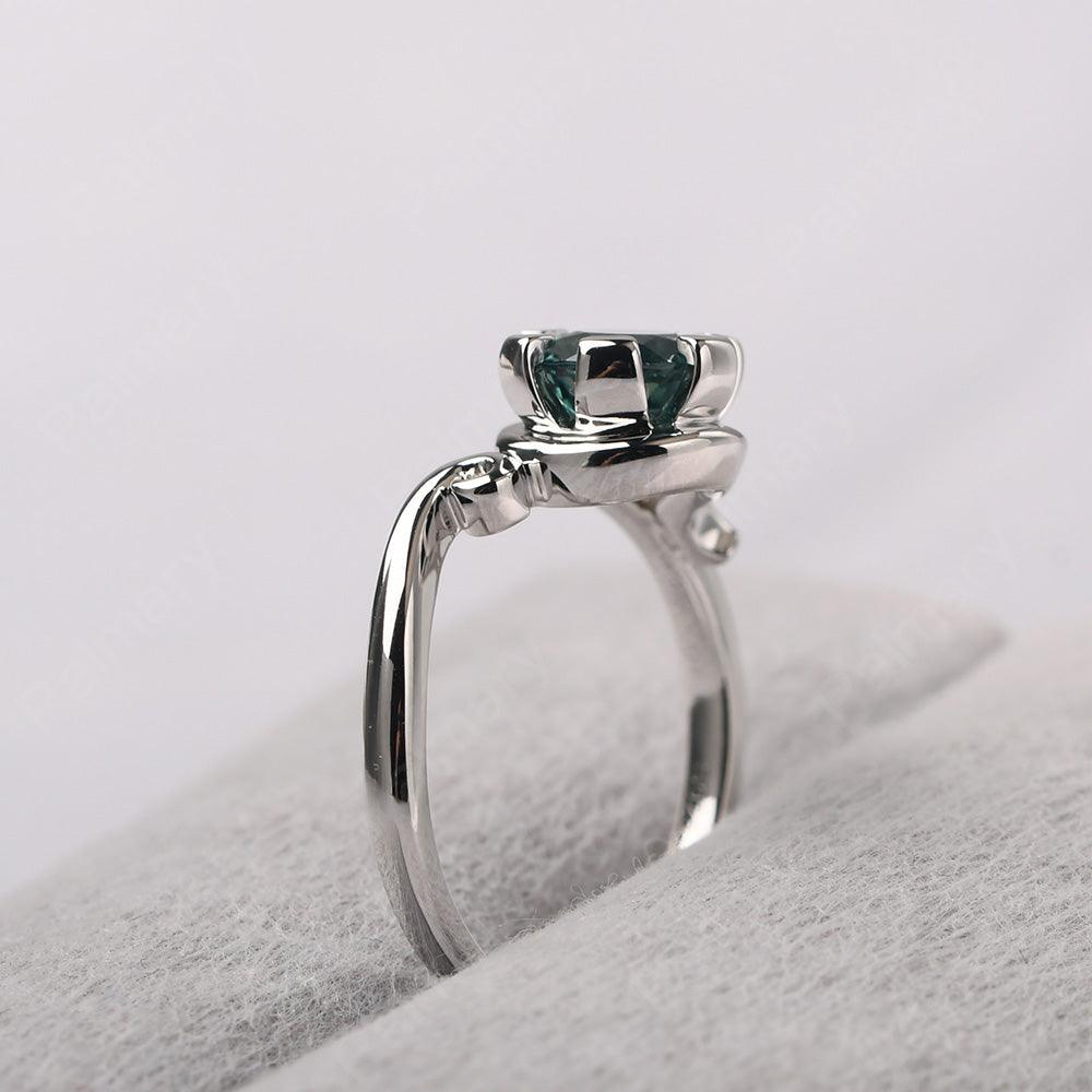Vintage Green Sapphire Engagement Ring - Palmary