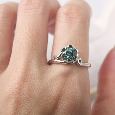 Vintage Green Sapphire Engagement Ring - Palmary