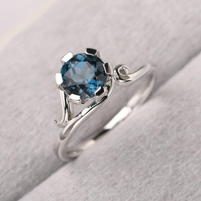 Vintage London Blue Topaz Engagement Ring - Palmary