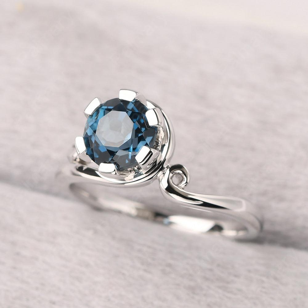 Vintage London Blue Topaz Engagement Ring - Palmary