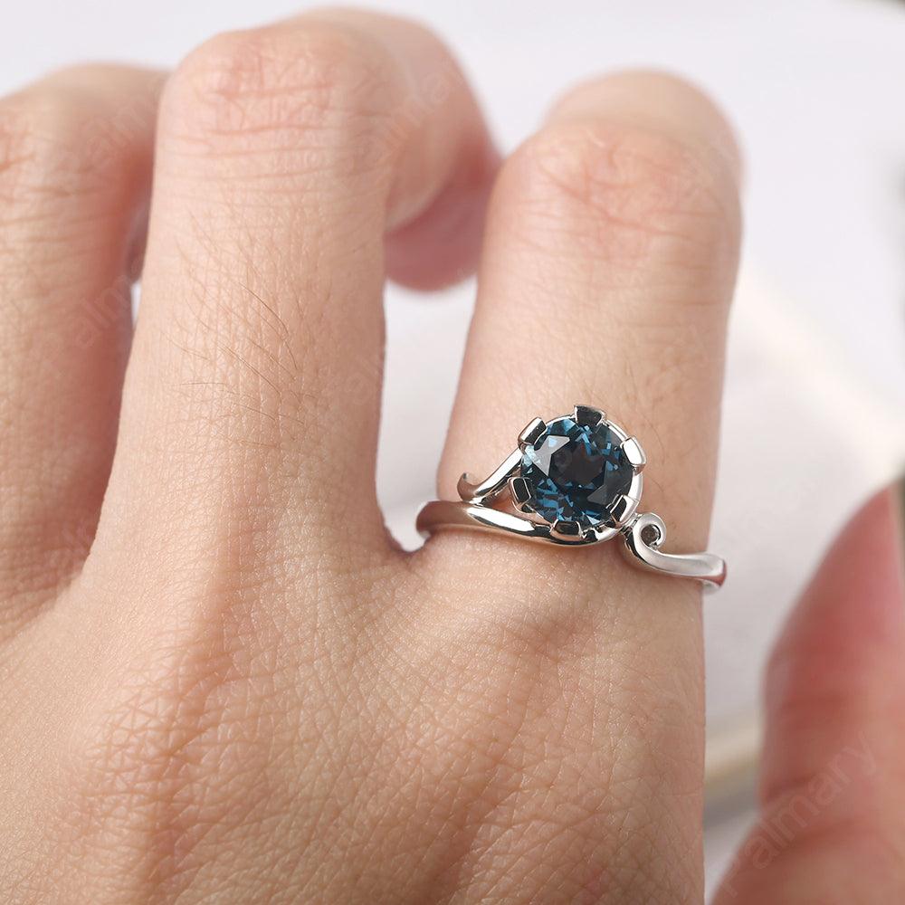 Vintage London Blue Topaz Engagement Ring - Palmary