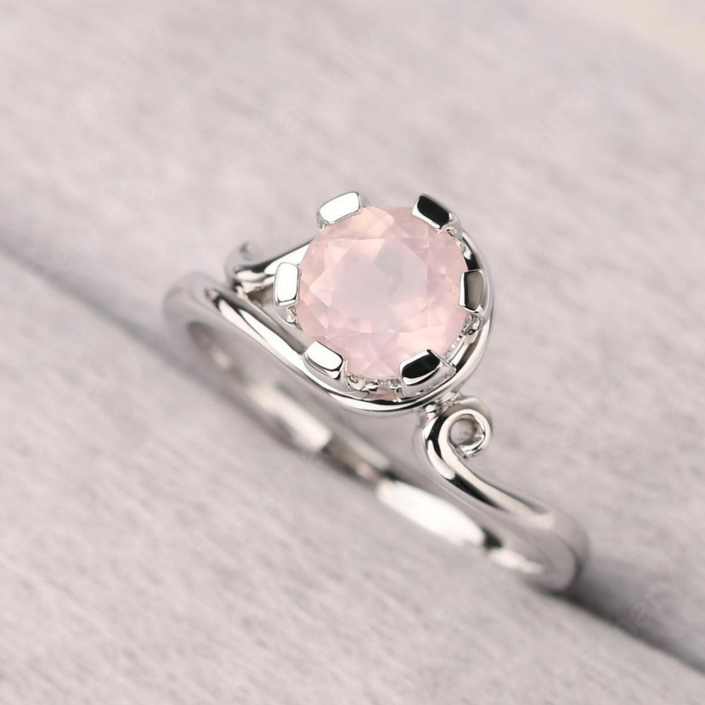 Vintage Rose Quartz Engagement Ring - Palmary