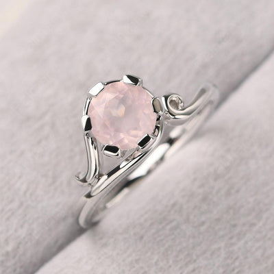 Vintage Rose Quartz Engagement Ring - Palmary