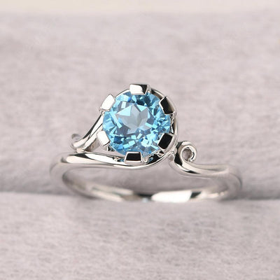 Vintage Swiss Blue Topaz Engagement Ring - Palmary