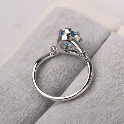 Vintage Swiss Blue Topaz Engagement Ring - Palmary