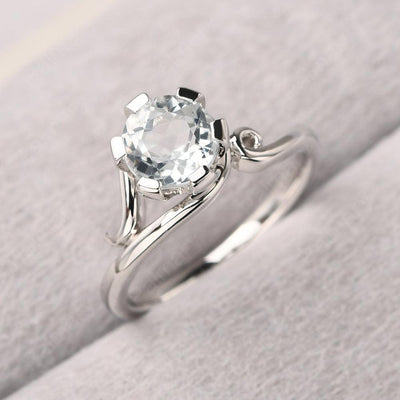 Vintage White Topaz Engagement Ring - Palmary