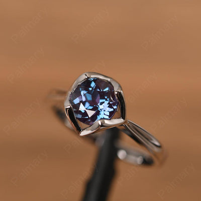 Round Cut Alexandrite Irregular Ring - Palmary