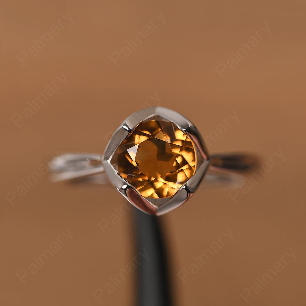 Round Cut Citrine Irregular Ring - Palmary