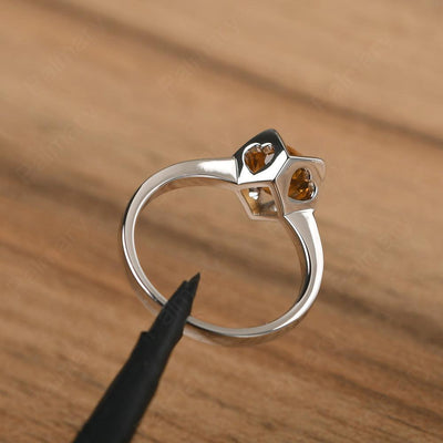 Round Cut Citrine Irregular Ring - Palmary