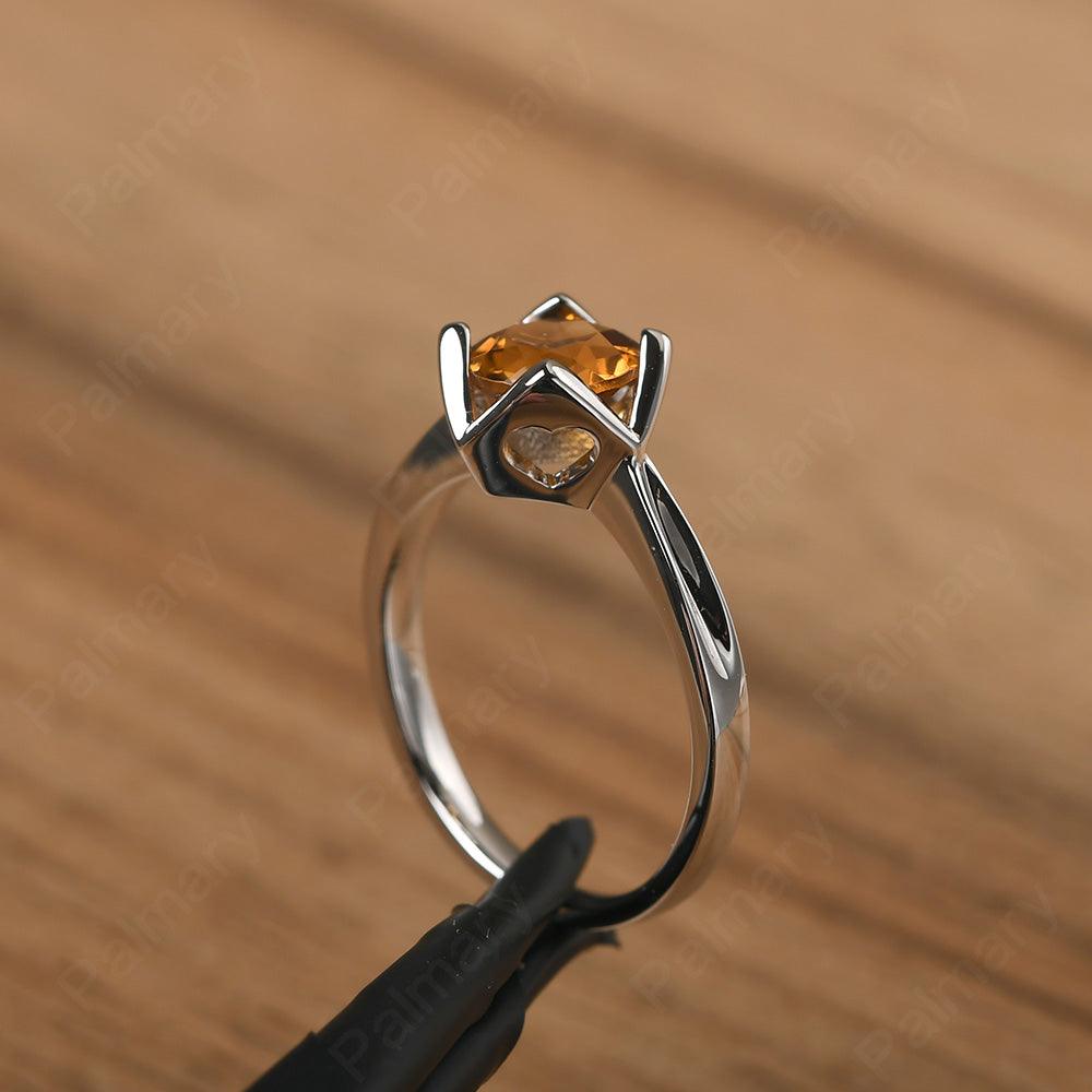 Round Cut Citrine Irregular Ring - Palmary