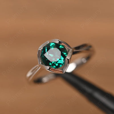 Round Cut Emerald Irregular Ring - Palmary