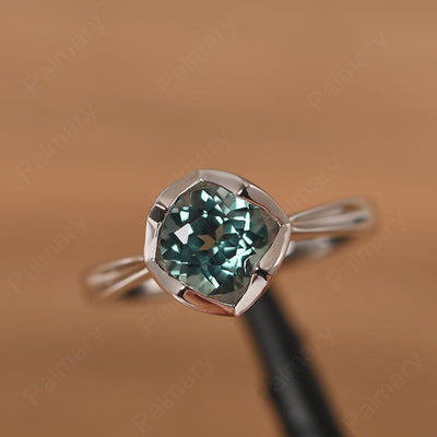 Round Cut Green Sapphire Irregular Ring - Palmary