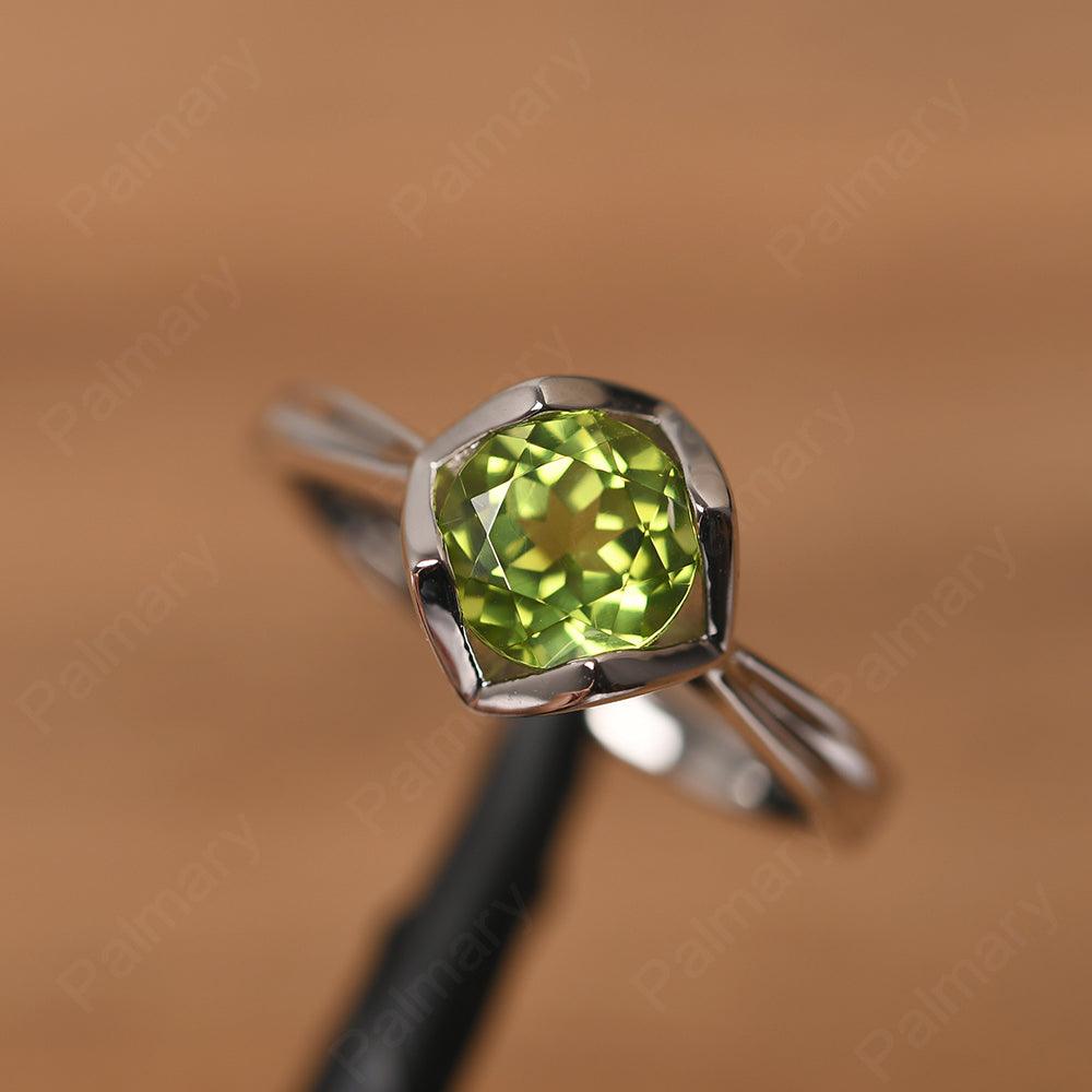 Round Cut Peridot Irregular Ring - Palmary