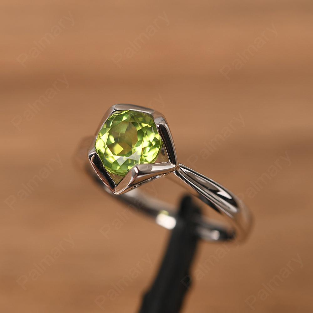 Round Cut Peridot Irregular Ring - Palmary