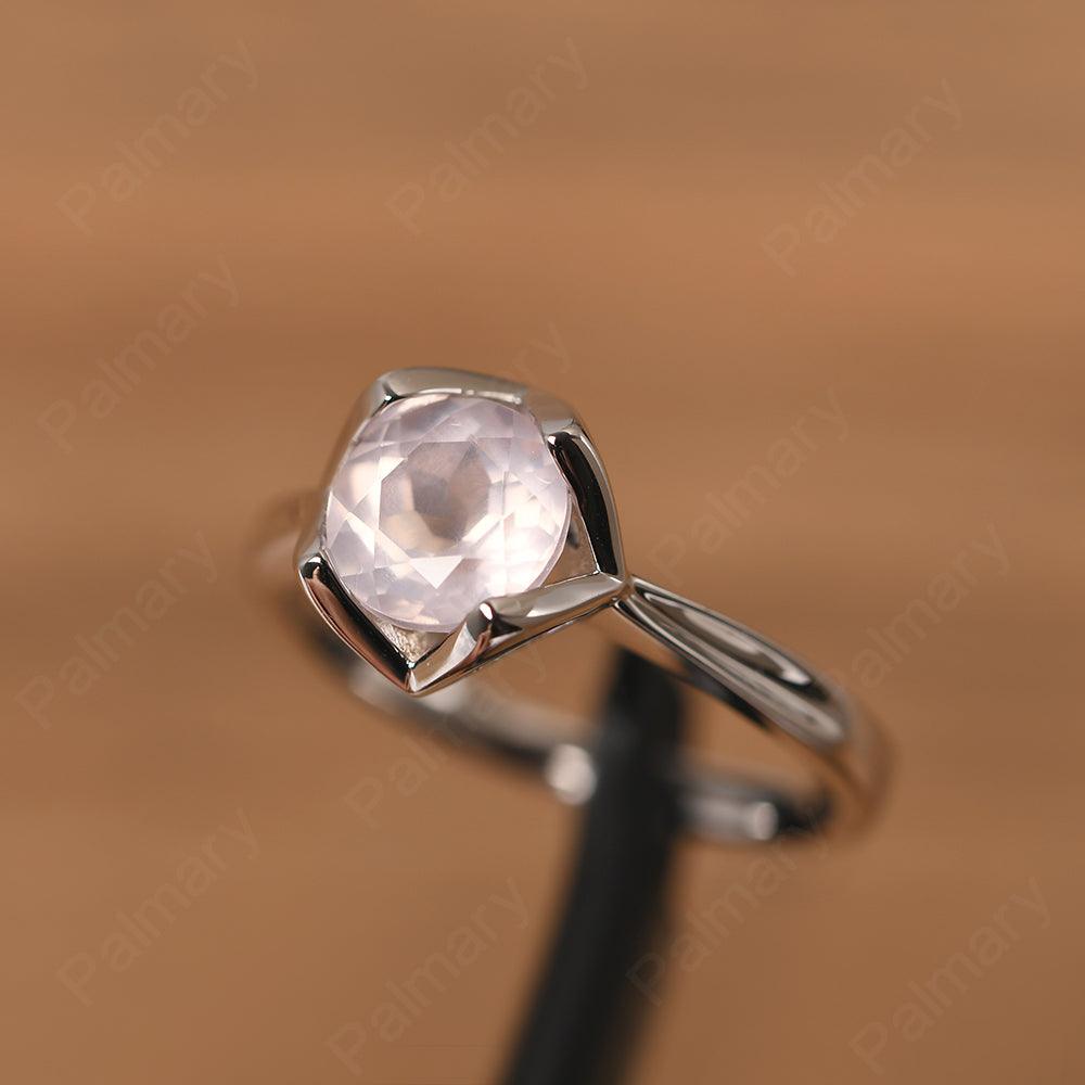 Round Cut Rose Quartz Irregular Ring - Palmary