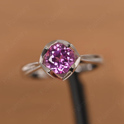 Round Cut Pink Sapphire Irregular Ring - Palmary