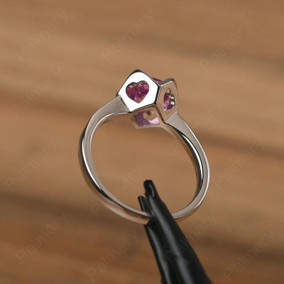 Round Cut Pink Sapphire Irregular Ring - Palmary