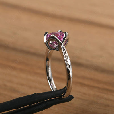 Round Cut Pink Sapphire Irregular Ring - Palmary