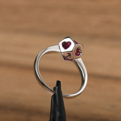 Round Cut Ruby Irregular Ring - Palmary