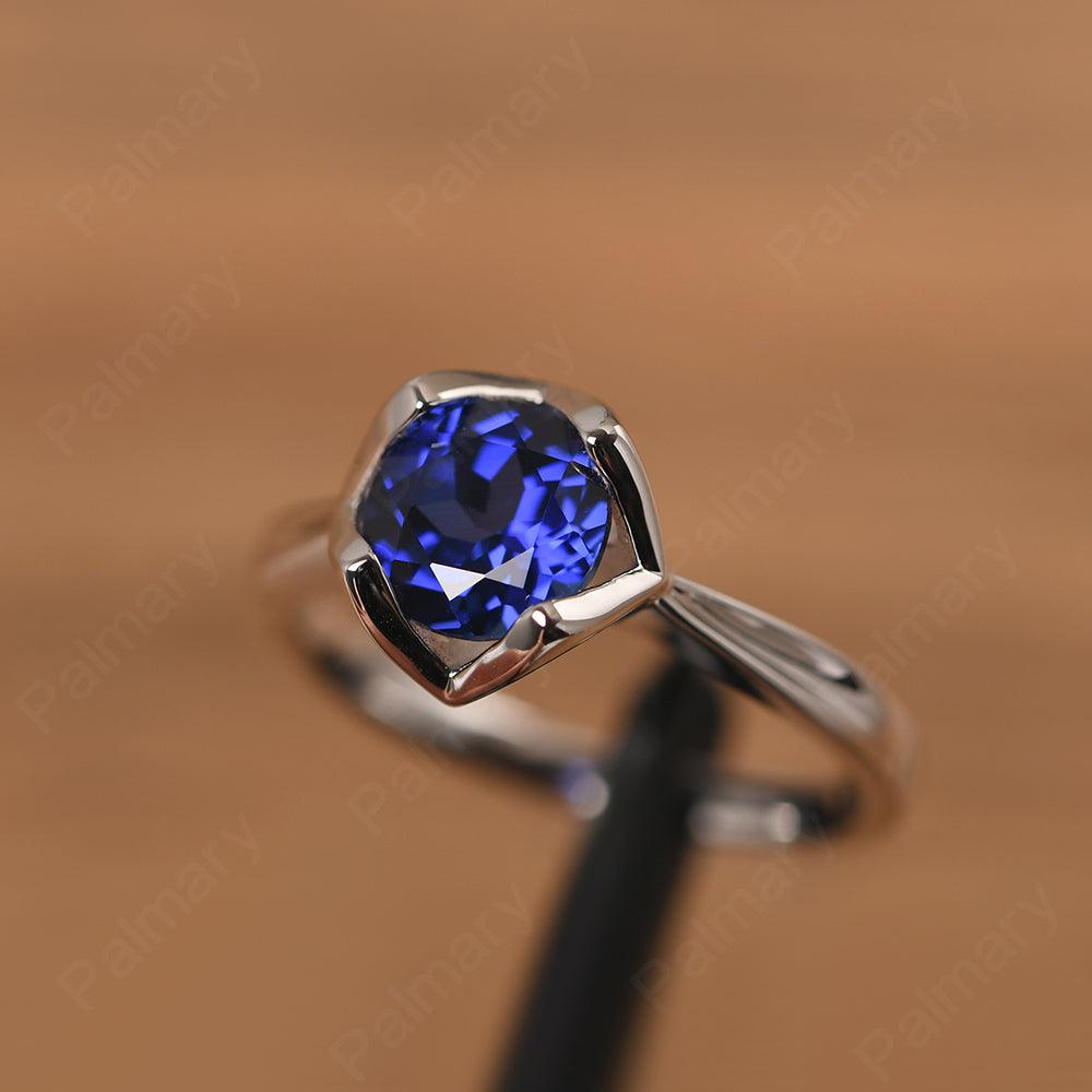 Round Cut Sapphire Irregular Ring - Palmary