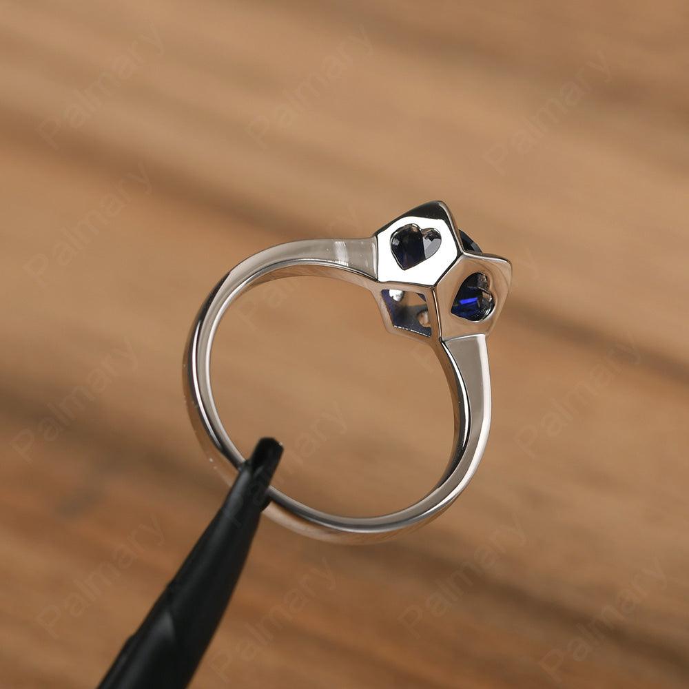 Round Cut Sapphire Irregular Ring - Palmary