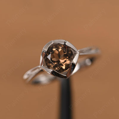 Round Cut Smoky Quartz  Irregular Ring - Palmary