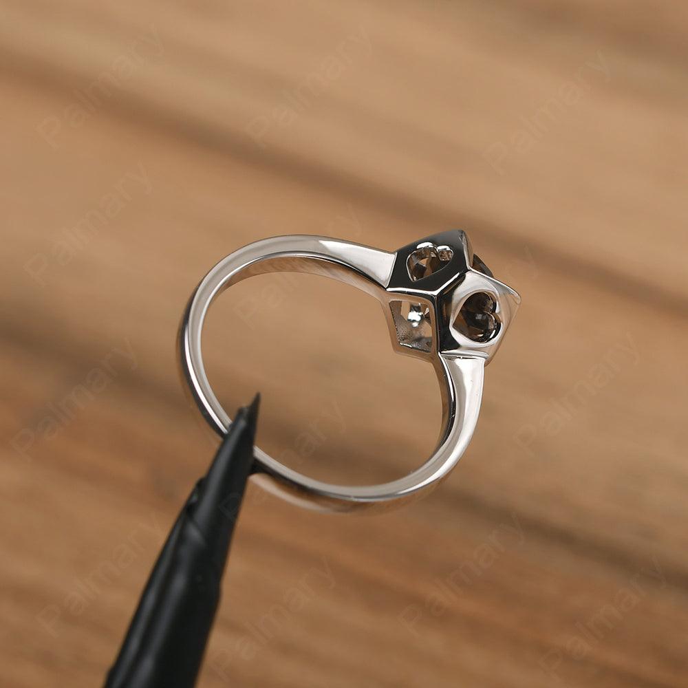 Round Cut Smoky Quartz  Irregular Ring - Palmary