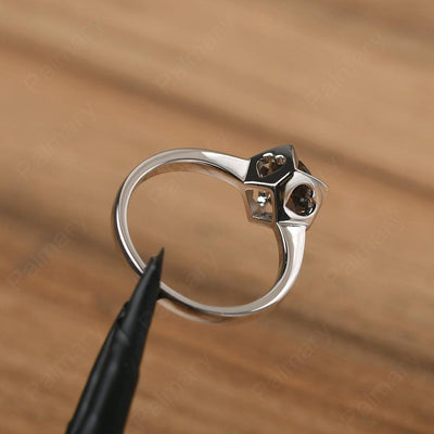Round Cut Smoky Quartz  Irregular Ring - Palmary