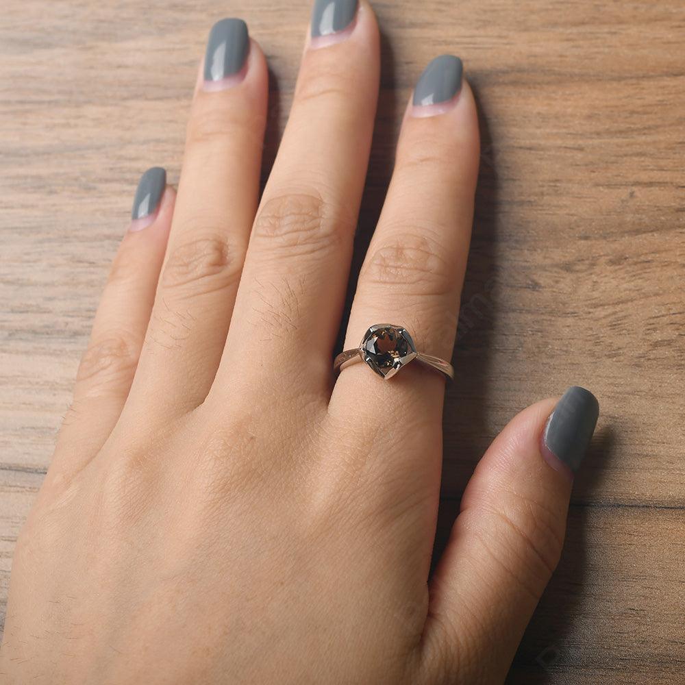 Round Cut Smoky Quartz  Irregular Ring - Palmary