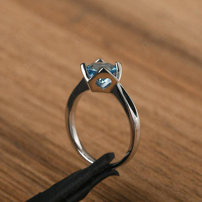 Round Cut Swiss Blue Topaz Irregular Ring - Palmary