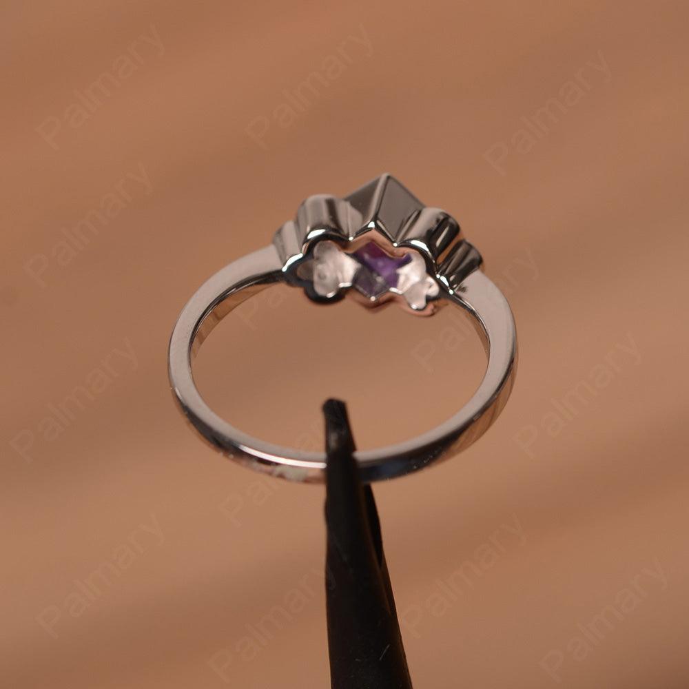 Vintage Princess Cut Amethyst Engagement Rings - Palmary