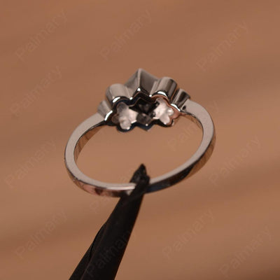 Vintage Princess Cut Black Spinel Engagement Rings - Palmary