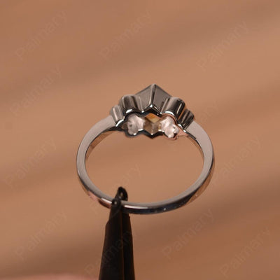 Vintage Square Cut Citrine Engagement Rings - Palmary