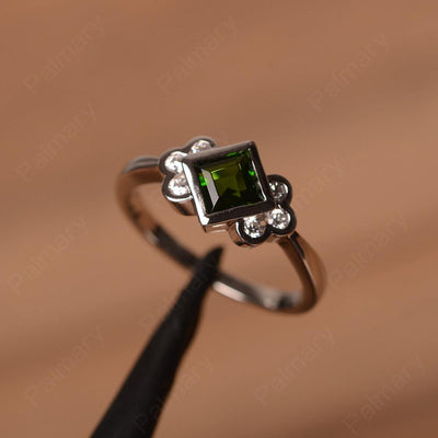 Vintage Square Cut Diopside Engagement Rings - Palmary