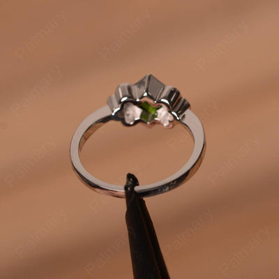 Vintage Square Cut Diopside Engagement Rings - Palmary